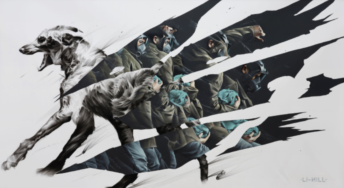 Li-Hill painting severed visions Straat international street art Museum