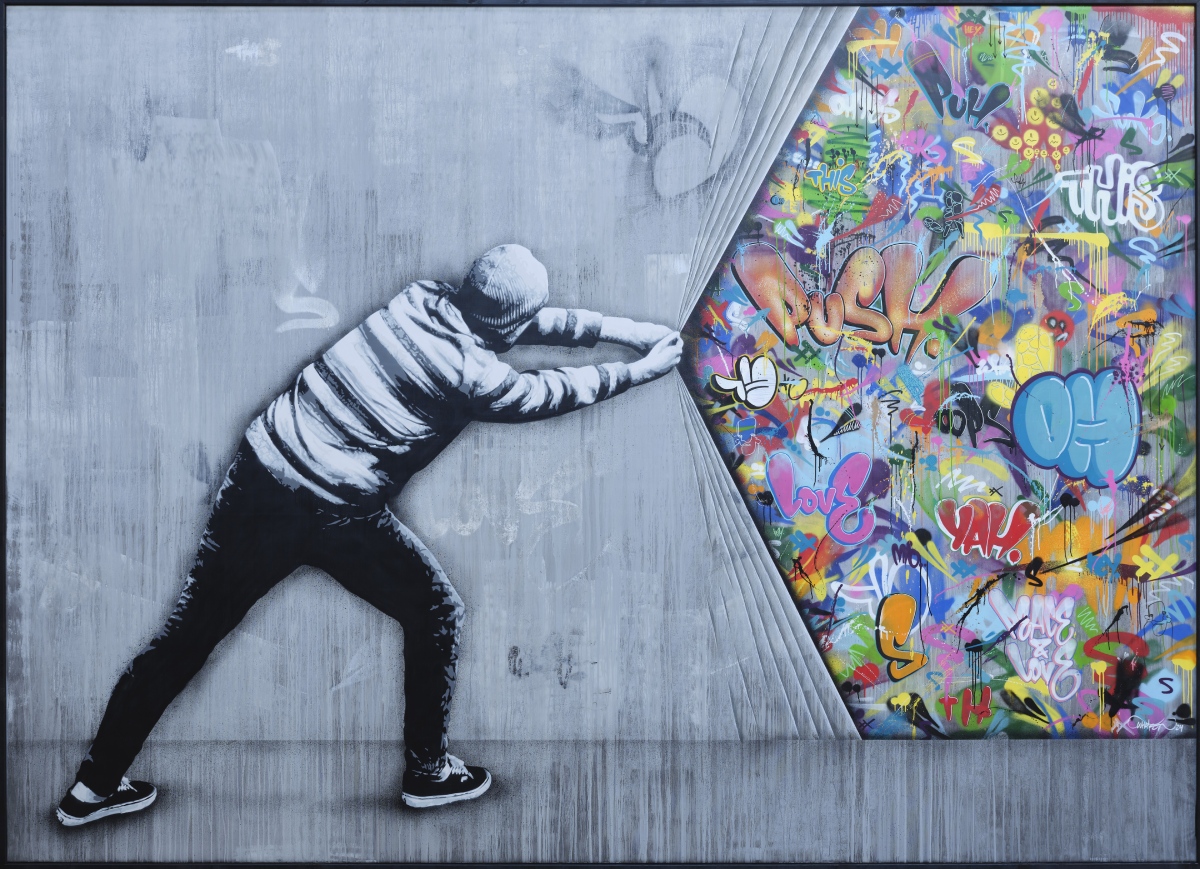 martin whatson, behind the curtain, straat, museum, street art, amsterdam